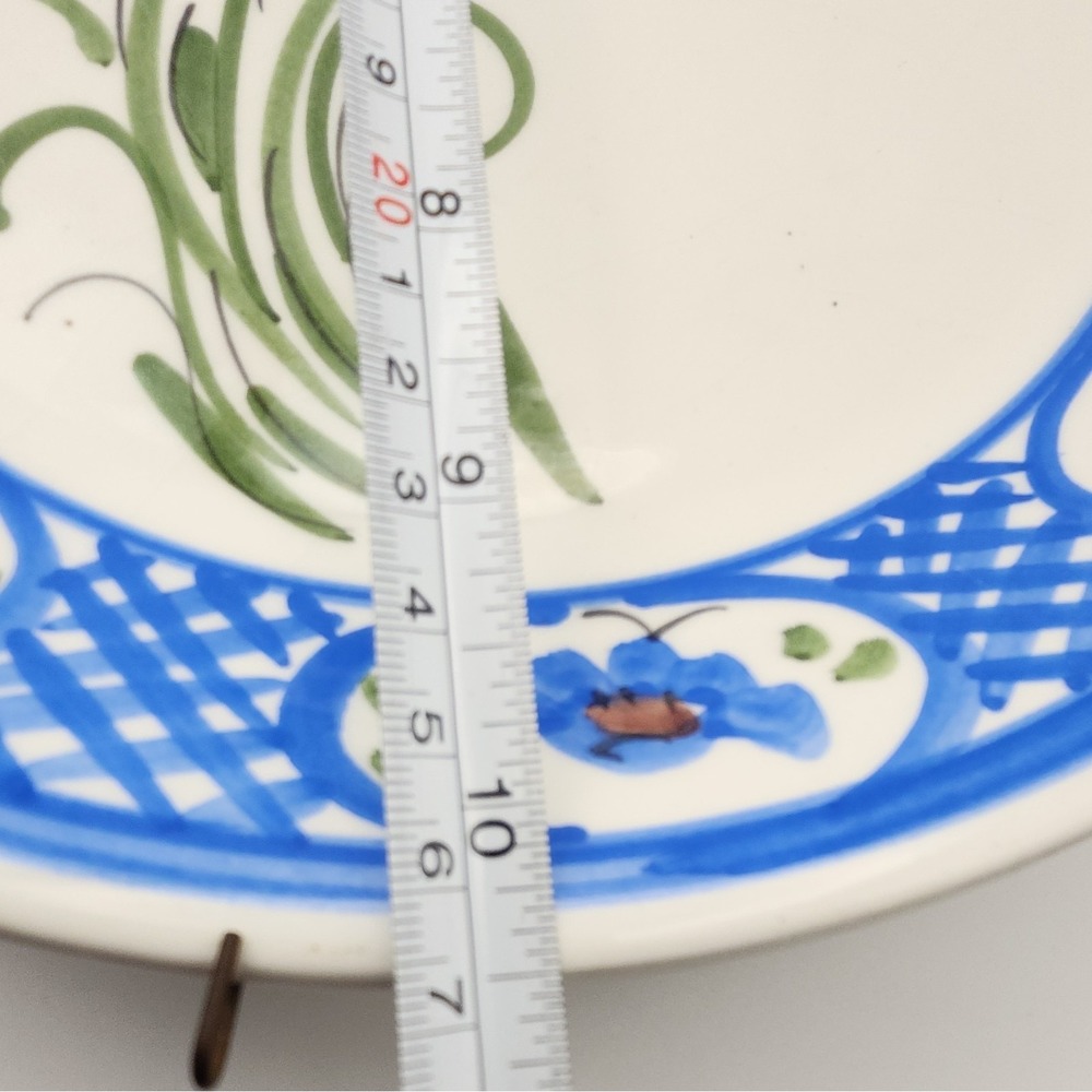 1984 10" Hand Painted Floral Ceramic Decorative Plate Athens Greece signed - Picture 4 of 6